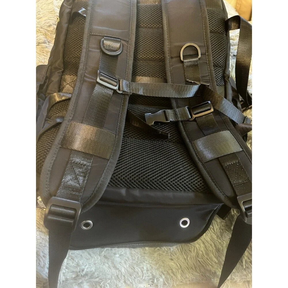 Hiking/BackPack With USB 18x13x6” Multi Compartments Heavy Duty Black Book bag
